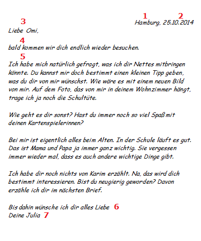 Brief an eine freundin schreiben