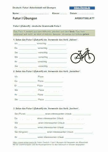 PDF Arbeitsblätter zum Futur I