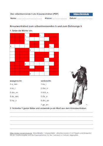 Silbentrennendes h mit online Übungen und Beispielen lernen.