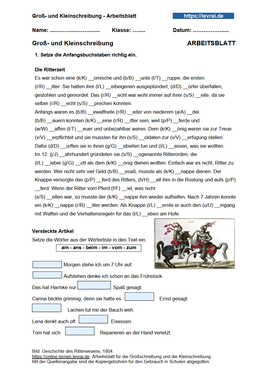 Aufgaben Groß Und Kleinschreibung Pdf online-lernen.levrai.de