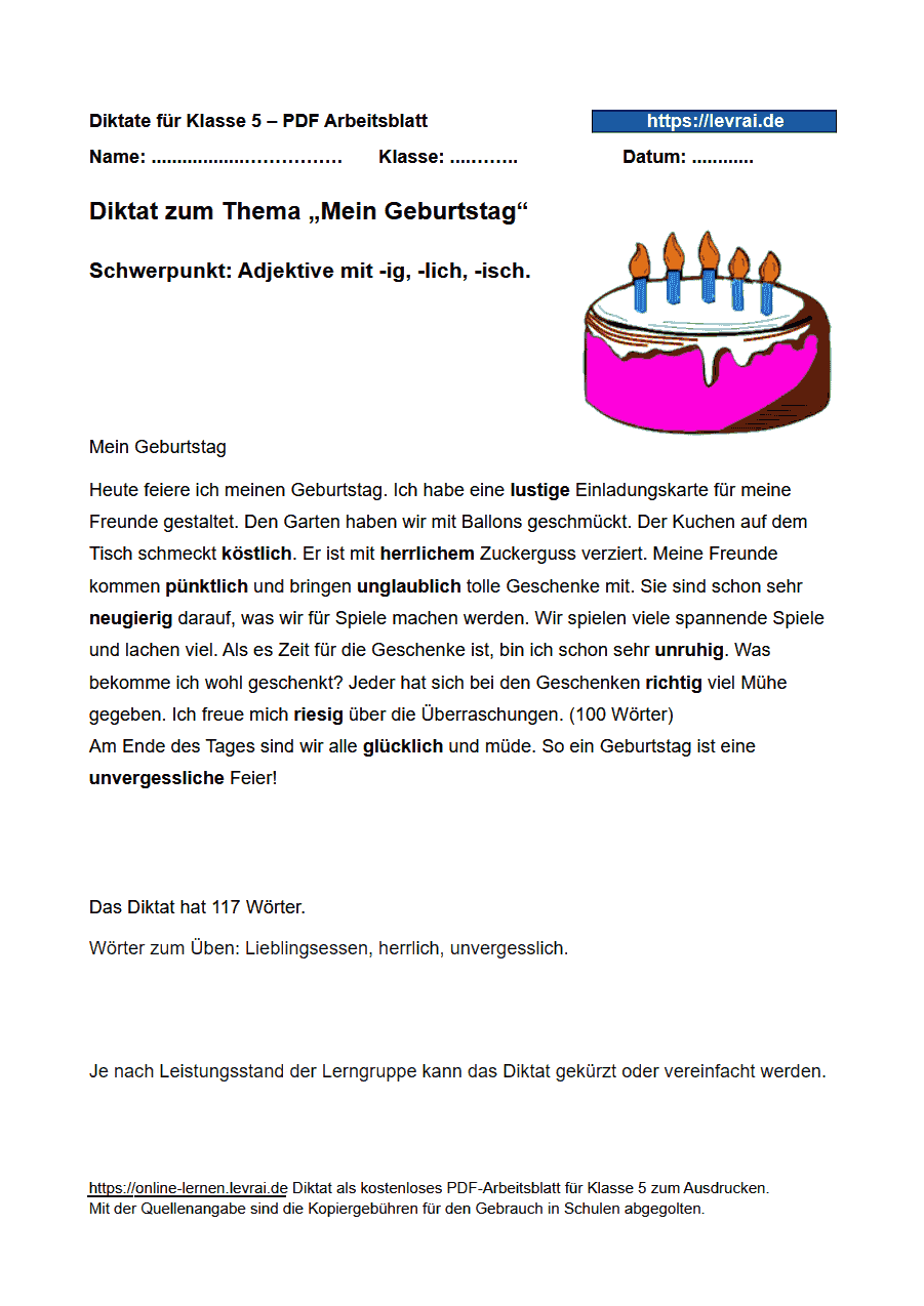 Diktat 5 Klasse Kostenlos: Diktatbeispiele Klasse 5 – PWPK