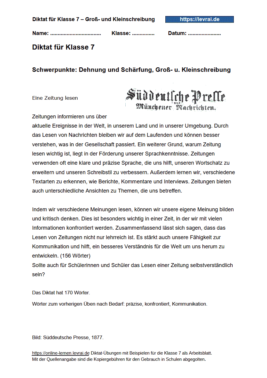 Groß- Und Kleinschreibung Diktat – YXIJC