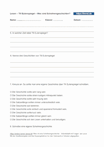 Schelmengeschichten von Till Eulenspiegel.