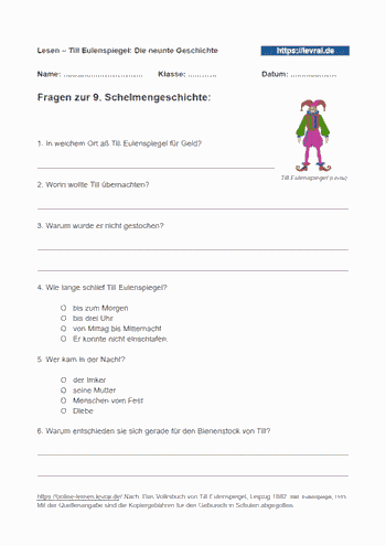 Schelmengeschichten von Till Eulenspiegel.