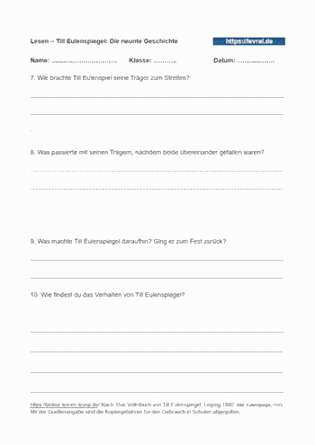 Schelmengeschichten von Till Eulenspiegel.