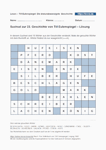 Die 23. Schelmengeschichte als Suchsel.
