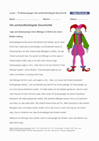 Die 58. Schelmengeschichte von Till Eulenspiegel lesen.