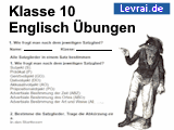 Englisch Übungen für Klasse 10.