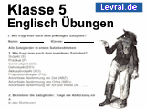Englisch Übungen für Klasse 5.