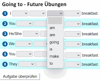Übungen Going to-Future.
