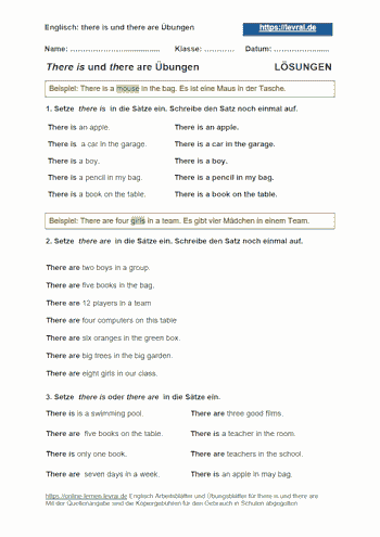 Lösungen zum Arbeitsblatt und Übungsblatt 1 für Fragewörter.
