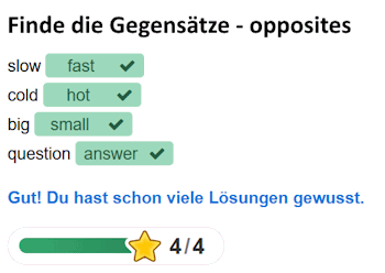 Rätsel-Übungen für Englisch.