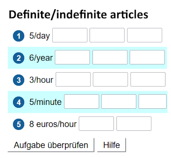 Arbeitsblätter und Übungsblätter für Englisch.