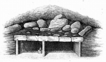 Germanischer Grabhügel mit Steinplattengrab