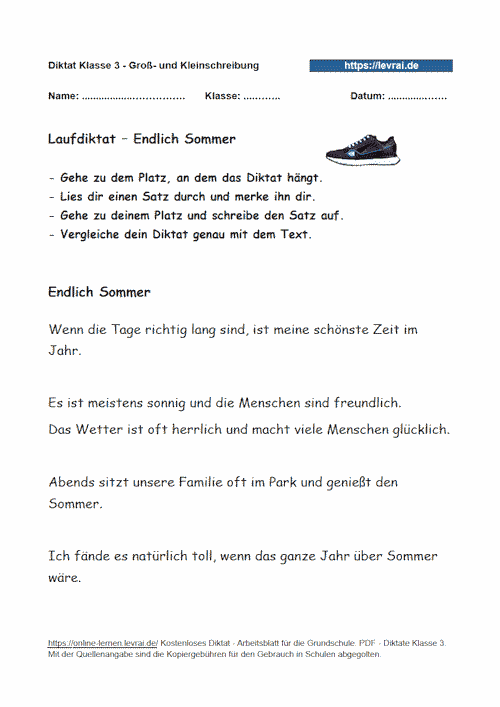 Laufdiktat zum Diktat.