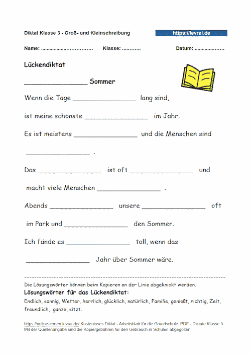 Lückendiktat mit Schwerpunkt: Adjektive mit -ig und -lich Endungen.