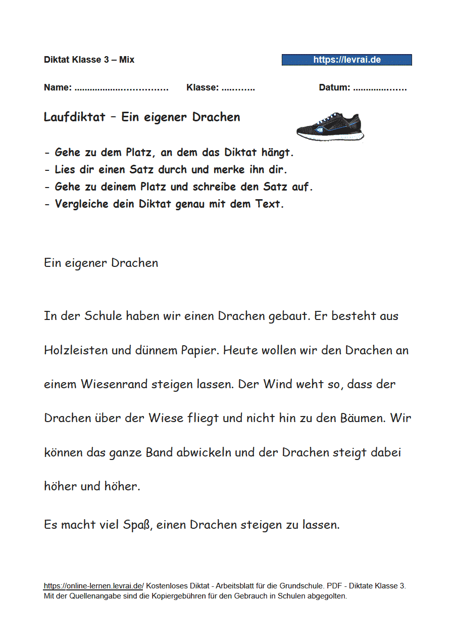 Diktat Klasse 3