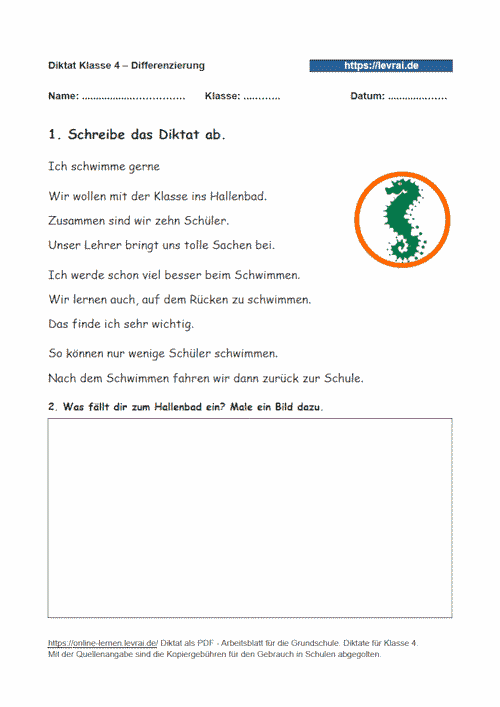 Differenzierendes Diktat zu doppelten Konsonanten.