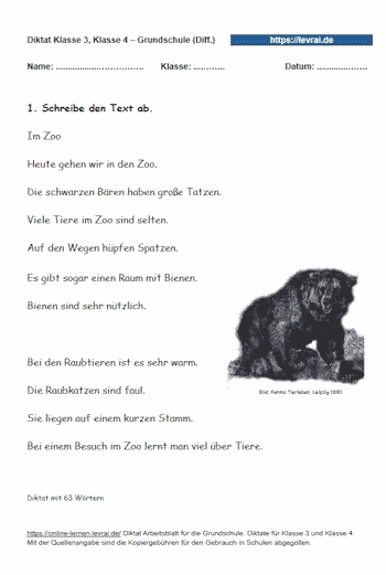Differenzierende Diktate in der Grundschule.