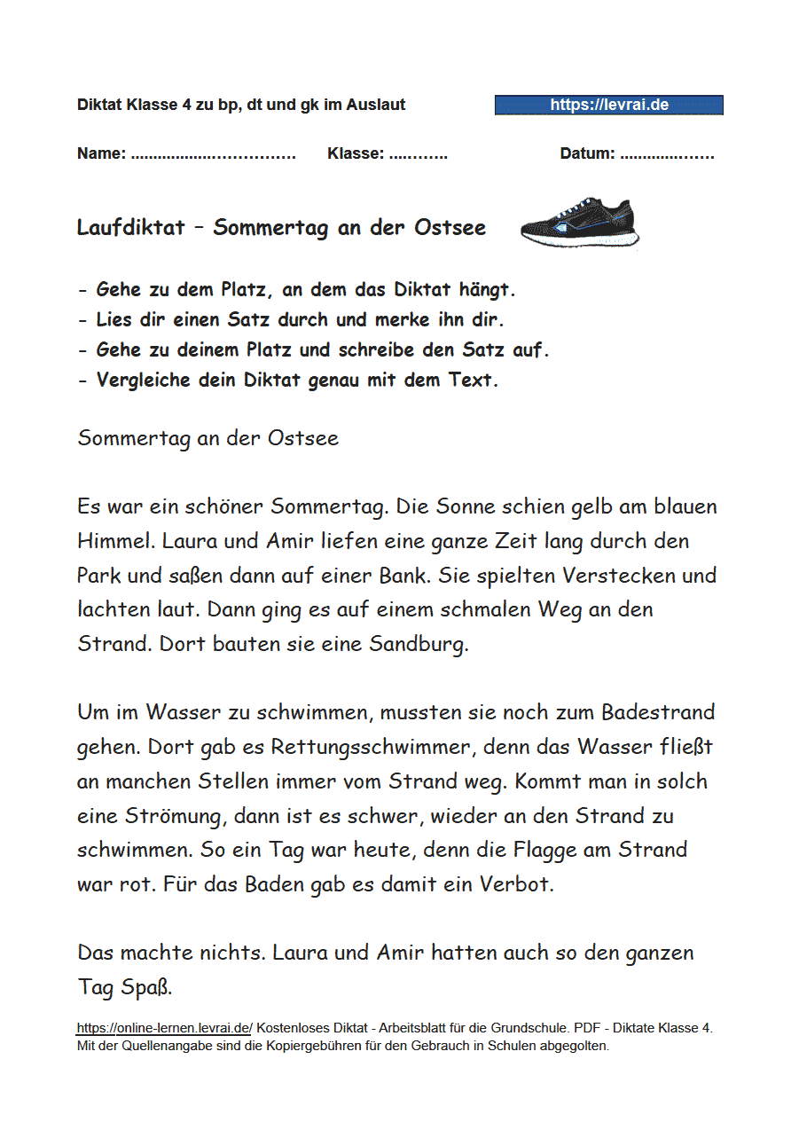 Diktate für Klasse 4 bp, dt und gk