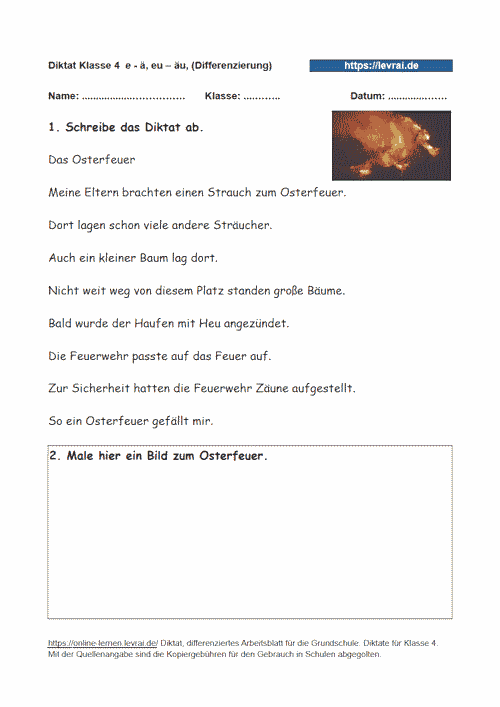 Differenzierende Diktate in der Grundschule für Klasse 3 und Klasse 4.