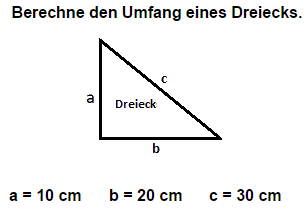 Den Umfang eines Dreiecks berechnen
